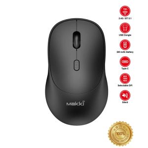 Makki Wireless Mouse MAKKI-MSX-2401 - USB-C, Silent, 1600dpi, 2.4G, Bluetooth, Rechargeable