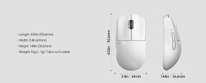 Pulsar професионална геймърска мишка Wireless Gaming Mouse X2 v3 Size1 White - 1K (8K compatible)