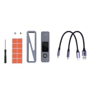 VCom Storage - Case - M.2 NVMe/SATA M/B key - USB-C/A Gen.2 10Gbps, Fingerprint Encryption - CU855SN-F
