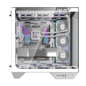 Darkflash кутия Case ATX - DY470 Ice White - 4 x 120 mm Infinity Mirror Fans