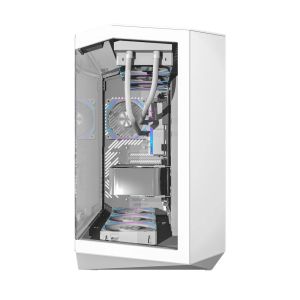 Darkflash кутия Case ATX - DY470 Ice White - 4 x 120 mm Infinity Mirror Fans