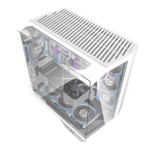 Darkflash кутия Case ATX - DY470 Ice White - 4 x 120 mm Infinity Mirror Fans