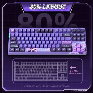 VGN Wireless Gaming Mechanical Keyboard - V87 Caribbean Blue - Power Silver Switches [Linear]