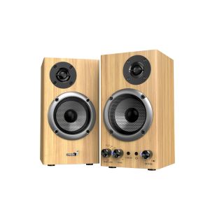 Genius Speakers 2.0 - SP-HF520BT - 20W RMS, Bluetooth, 3D Surround, Pine Wood