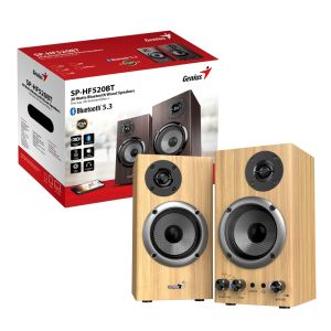 Genius Speakers 2.0 - SP-HF520BT - 20W RMS, Bluetooth, 3D Surround, Pine Wood