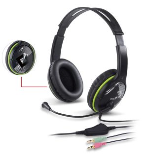 Genius слушалки с микрофон Headset HS-400A - 3.5 mm, Mic, Black/Green
