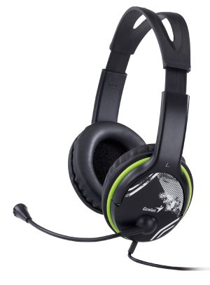 Genius слушалки с микрофон Headset HS-400A - 3.5 mm, Mic, Black/Green