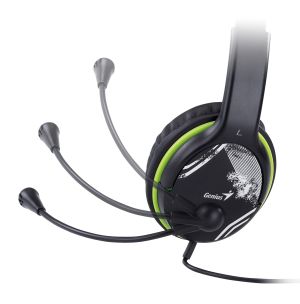 Genius слушалки с микрофон Headset HS-400A - 3.5 mm, Mic, Black/Green