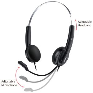 Genius слушалки с микрофон Headset HS-220U - AI, USB-C, Mic, Black