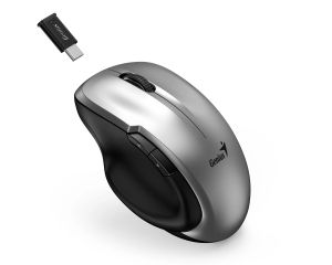 Genius Mouse Wireless Silent - Ergo 8200S Silver - Silent, 2.4GHz, USB-C receiver