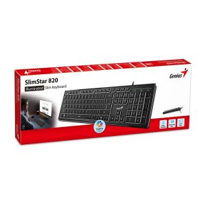 Genius Keyboard SlimStar 820 Black  - AI, Illuminated, Slim, BG, USB