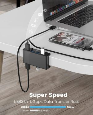 Orico USB 3.0 HUB Clip Type 4 port, Black - MH4PU-BK