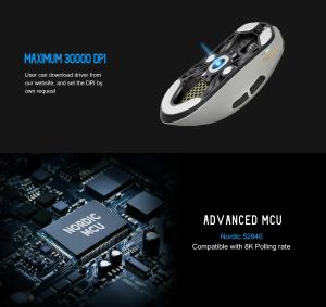 Lamzu MAYA X 8K - Wireless Gaming Mouse - Light Pink