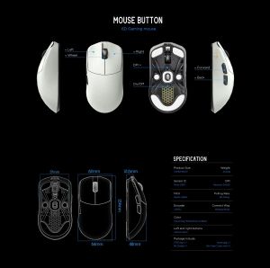 Lamzu MAYA X 8K - Wireless Gaming Mouse - Light Pink