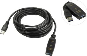 VCom Кабел удължение USB 3.0 AM / AF Active Extension Cable 5M Black - CU827A-5.0m