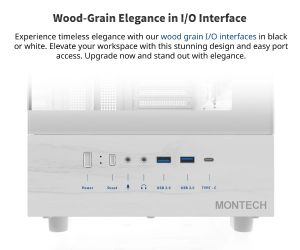 Montech Case ATX - XR (W) - 3 x 120 mm ARGB Fans, USB-C, White