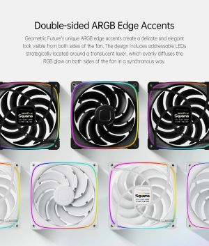 Geometric Future Комплект вентилатори Fan Pack 3-in-1 140 mm, Reversed - Squama 2503RW-14 White