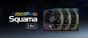 Geometric Future Комплект вентилатори Fan Pack 3-in-1 140 mm, Reversed - Squama 2503RB-14 Black