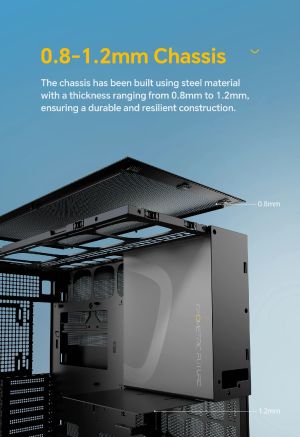 Geometric Future кутия Case EATX - Model 5 Vent Black - 5 x 140 mm aRGB fans included
