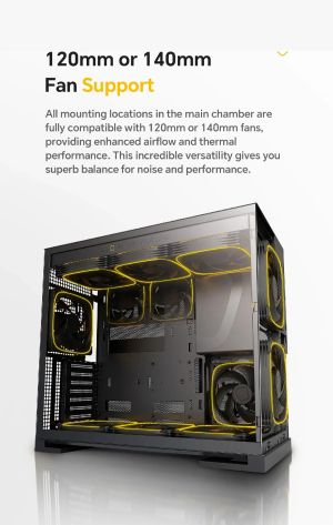 Geometric Future кутия Case EATX - Model 5 Vent Black - 5 x 140 mm aRGB fans included