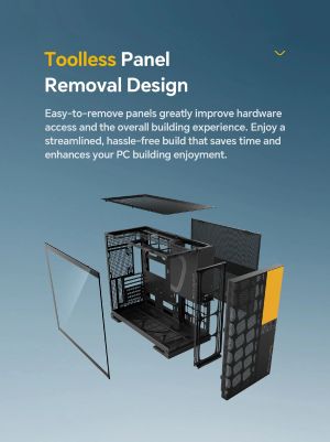 Geometric Future кутия Case EATX - Model 5 Vent Black - 5 x 140 mm aRGB fans included