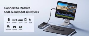 Orico Portable Docking station M.2 SATA/NVMe - HDMI, USB3.2-A x 1, USB-C (10Gbps) x 1,USB-C (PD100W), USB2.0-A x 2, LAN - OM28PR-G2-BK
