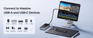 Orico Portable Docking station M.2 SATA/NVMe - HDMI, USB3.2-A x 2, USB-C (10Gbps) x 1,USB-C (PD100W), SD/TF - OM28P-G2-BK