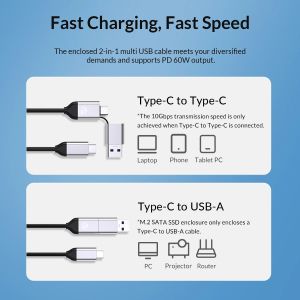 Orico Storage - HDD/SSD Dock - 2 BAY 2.5/3.5 USB-C/USB-A - 6829C3-V1