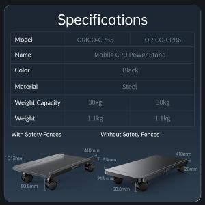 Orico PC Stand - Computer Bracket - Water Resistant, Black - CPB6-BK