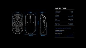 Lamzu професионална геймърска мишка MAYA X 8K - Wireless Gaming Mouse - White