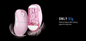 Lamzu професионална геймърска мишка ATLANTIS MINI [Champion Edition] 1K (8K compatible) - Wireless Gaming Mouse - Light Pink