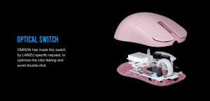 Lamzu професионална геймърска мишка ATLANTIS MINI [Champion Edition] 1K (8K compatible) - Wireless Gaming Mouse - Light Pink