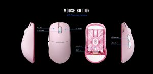 Lamzu професионална геймърска мишка ATLANTIS MINI [Champion Edition] 1K (8K compatible) - Wireless Gaming Mouse - Light Pink