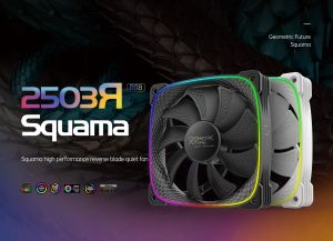 Ventilator Geometric Future Squama 2503R, Ventilator REVERSE, 120 mm, ARGB, Negru