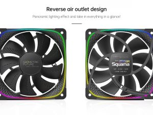 Ventilator Geometric Future Squama 2503R, Ventilator REVERSE, 120 mm, ARGB, Negru