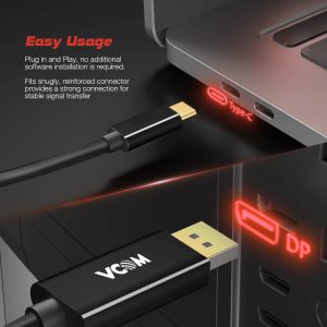 VCom Cable Type-C to DisplayPort - Black - CU422C-1.8m