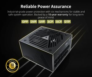 Montech TITAN GOLD 1000, PSU ATX3.0, 80 Plus Gold, Cybernetics Gold, Full Modular