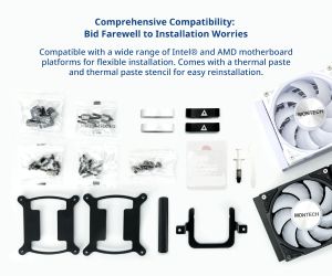 Montech Hyper Flow ARGB 240, CPU Liquid Cooler, White