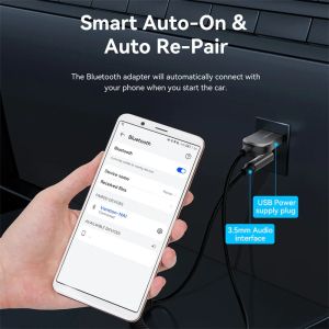 Vention Car Bluetooth 5.4 audio receiver USB, 3.5mm jack - NAIHG