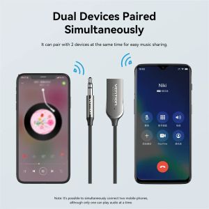 Vention Car Bluetooth 5.4 audio receiver USB, 3.5mm jack - NAIHG
