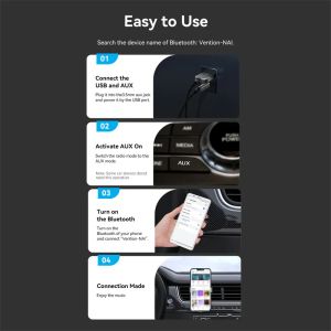 Vention Car Bluetooth 5.4 audio receiver USB, 3.5mm jack - NAIHG