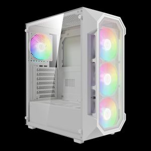 Gamdias кутия Case ATX - AURA GC1 Elite White - Mesh, RGB, Tempered Glass