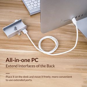 Orico USB 3.0 HUB Clip Type 2 port, SD card reader - aux Micro-USB power input, Aluminum - MH2AC-U3-SV