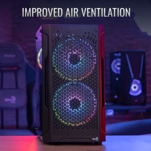 AeroCool кутия Case mATX - Trinity Mini-G-BK-v3 - 3 fans included, Tempered Glass