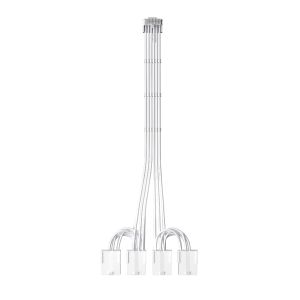Cablu prelungitor 1stPlayer Cablu de modificare cu manșon personalizat alb - 4 x PCIe cu 8 pini la 12VHPWR - FM4-B-WH