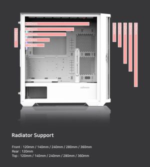Zalman Case EATX - Z10 DUO White - Mesh/Tempered Glass