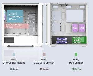 Zalman Case EATX - Z10 DUO White - Mesh/Tempered Glass