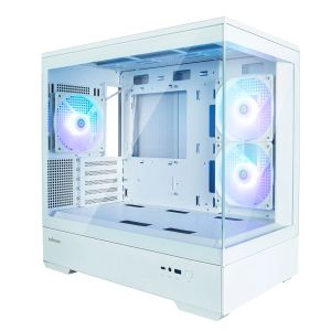 Zalman Case mATX - P30 White - aRGB, Tempered Glass