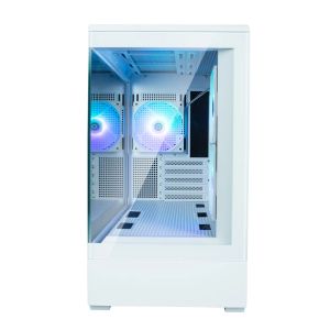 Zalman Case mATX - P30 White - aRGB, Tempered Glass