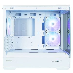 Zalman Case mATX - P30 White - aRGB, Tempered Glass
